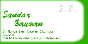 sandor bauman business card